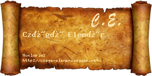 Czégé Elemér névjegykártya